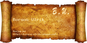 Borsos Ulrik névjegykártya